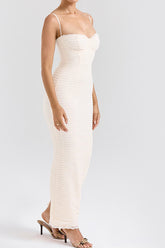 Elinor Cream Tea Frill Lace Midi Dress | Dress In Beauty